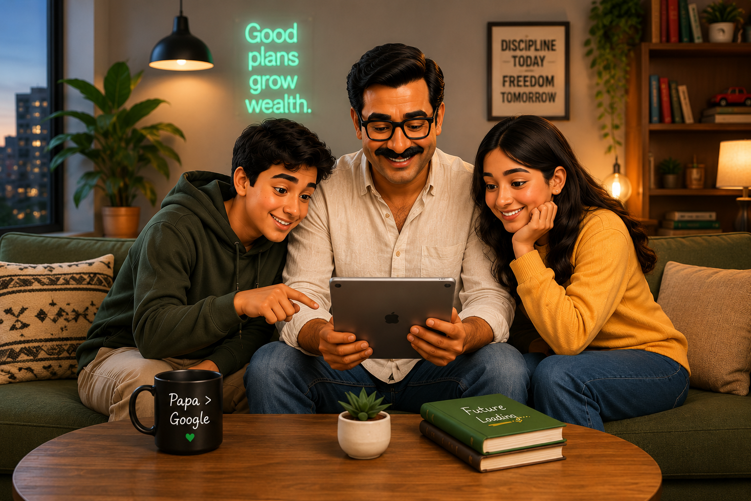 Family planning their finances together